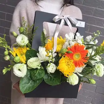 Prenosné valentína kvety box papierové kvety package materiál obdĺžnik kytica kvety, darčeková krabička balenie