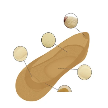 3d Hodváb Ponožky Troch-dimenzionální Plytké Úst Nič Stopových Neviditeľné Ponožky Masáž Hubky Spodnej časti Ponožky Silica Gel Non-slip