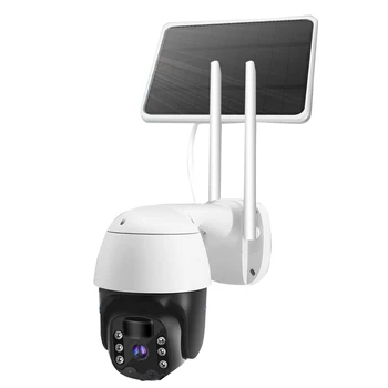 Solárne bezpečnostné Kamery,320°Full HD Nočné Videnie Ip67 Vodeodolný Wifi Pripojenie 1080P Surveillance Camera,Solárny Panel