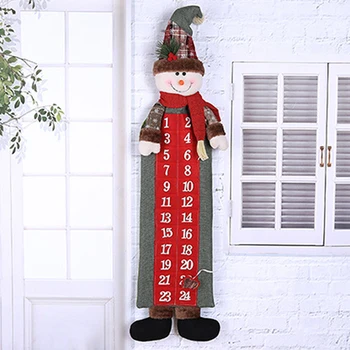 90*23 cm Vianočný Adventný Kalendár Santa Claus Snehuliak Vianoce, Nový Rok Countdown Visí Ozdoby Home Office Dvere Dekorácie