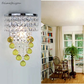 Feimefeiyou LED nástenné svietidlo crystal 7 štýlov 110V 220V pre obývacej izby, chodby, schody, domáce dekorácie na stenu na čítanie