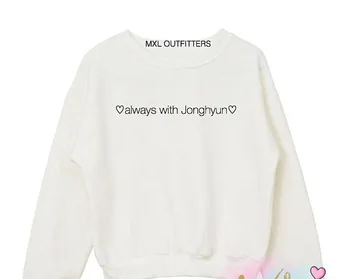 SHINEE KPOP dlhý rukáv pulóvre kórea móda Vždy s Jonghyun, mikiny unisex tumblr bavlna vysokej kvality ženy topy