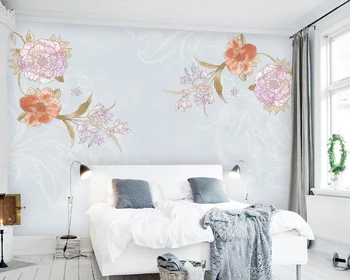 Vlastné tapetu Ručne maľované akvarel kvetinový pozadí na stenu