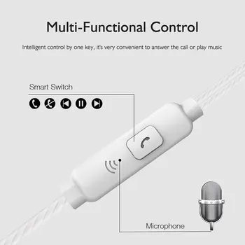 Káblové Slúchadlá Pokovovanie Basy Stereo In-ear Slúchadlá s Mikrofónom Hansfree Volať Telefónne Slúchadlo pre Android iOS