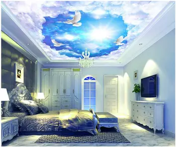 Vlastné 3d strop, nástenné maľby, tapety sen hviezdna biela holubica pozadí maľovanie 3d nástenné maľby, tapety pre obývacia izba