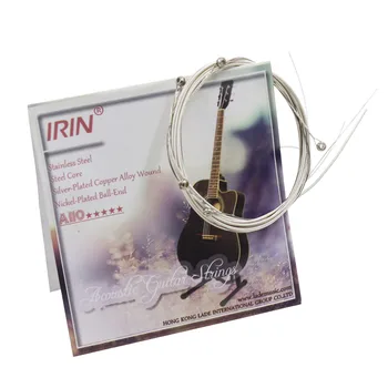 IRIN A110 Strieborné kovové struny 1.-6. 011-052 Profesionálne Náhradné Hracie String Držiak Pre Gitarové Príslušenstvo Úplne Nové