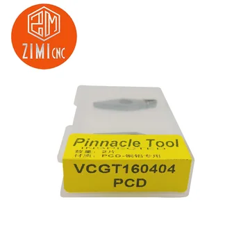 2 ks VCGT / VCMT160404/08 PCD CNC rezanie hliníka, medi obrábania nudné sústruženie diamantový kotúč na SVXC držiteľ