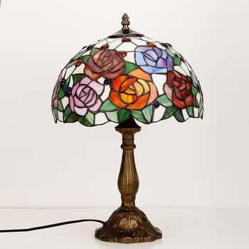 Tiffany stolná Lampa vitráže Európskej Barokovej Klasické Obývacia Izba E27 110-240V