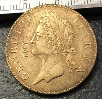 1746 Írsko 1/2 Penny-George II (veľké písmená) Meď Kovové Kópiu Mince