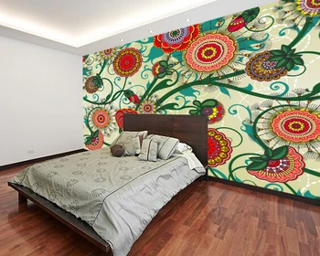 Abstraktných de parede Krásny kvet retro 3d tapeta,obývacej izby, spálne, kuchynské nástenné papiere domova reštaurácia, bar nástenná maľba