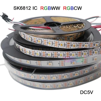 SK6812 (podobné ws2812b ) RGBW 4 v 1 30/60/144 led/pixles/m;individuálne adresovateľné led pásy IP30/IP67 DC5V