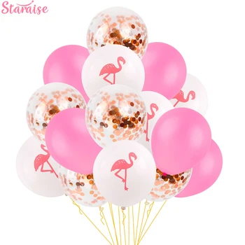 Staraise 12inch Zmiešané Flamingo Balón Kolo Zvierat Vzor Balóny Ružové Plameniaky Latex Ballon Flamingo Havajská Párty Výzdoba
