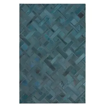 Jazero modrá farba luxusné skutočné cowhide patchwork koberec , veľká veľkosť Americký štýl reálne hovädzie kože dekorácie koberec