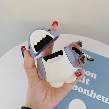 Pre AirPod 3 Veci 3D Shark Cartoon Mäkké Silikónové Bezdrôtové Slúchadlá Prípadoch Pre Apple Airpods Prípade Roztomilý Kryt Funda