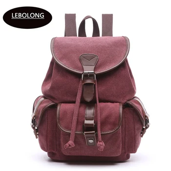 Lebolong Nové módne pánske batoh, veľká kapacita cestovný batoh taška vintage plátno batoh školský batoh mužov výlet batohu