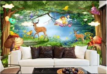 Vlastné foto tapety 3d tapety na steny 3 d Krásne lesné zviera nástenné maľby mobilizácie detskej izby stenu papiere dekor
