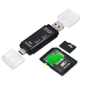 3 V 1 Typ C/Micro USB/USB OTG Čítačka Kariet High-speed USB 2.0 Univerzálny OTG TF/SD Pre Macbook Počítač Android