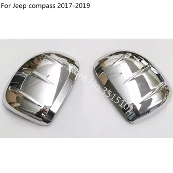 Auto Dekorácie Späť Spätné Spätné Bočné Dvere Zrkadlo Pokrytie Stick Výbava Rám Obočie 2 ks Pre Jeep Compass 2017 2018 2019 2020