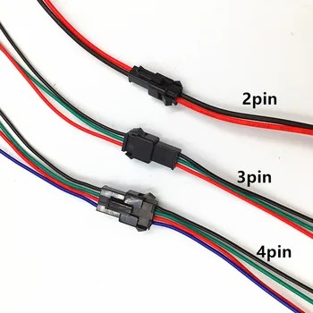 2pin 3pin 4pin led konektor Samec/samica 2 3 4 Pin Konektor Konektor Vodič kábla pre led pásy