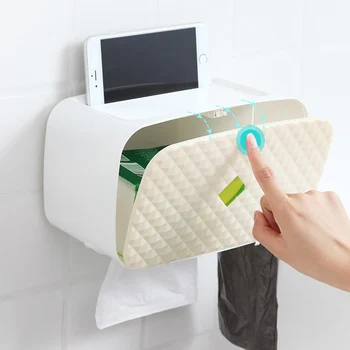Plastové Toaletného Papiera Držiak Úložný Box Zásobník na Stenu Tkaniva pre Roll Prenosné Kúpeľňa Príslušenstvo Domova Bb50