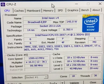 E5-2697V4 Originál Intel Xeon E5 2697V4 QS verzii 2.30 GHZ 18-Jadrá 45MB E5 Roku 2697 V4 LGA2011-3 TPD 145W doprava zadarmo