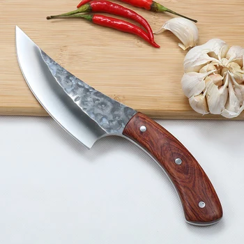 24,5 cm plátky, kuchynský nôž, vysoko uhlíkovej ocele vonkajšie nôž mäsiarsky nôž + Kožené puzdro