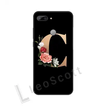 Čierne písmená názov kvety Telefón puzdro Na Huawei Honor 7C 7A 8X 8A 9 10 10i Lite 20 NOVA 3i 3e