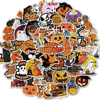 50PCS Halloween Cartoon Tekvica Nálepky Svietidla Pegatina, Aby Strana, Motocykel, Notebook, Skateboard, Bicykel Gitara Prilba Obtlačky