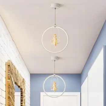 Moderné umenie anjel luster led žiarovky Nordic tvorivé obývacia izba, spálňa led luster E27 led lesk ľahké lustre