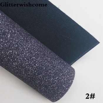 Glitterwishcome 21X29CM A4 Veľkosť Syntetická Koža, Jemný Lesk Kože s Zodpovedajúce Podklad textílie Vinyl pre Luky, GM052A