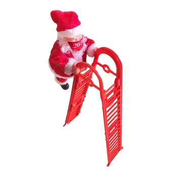 Elektrické Lezenie Rebríky Santa Claus, Vianočné Lezenie Santa Oblečenie Pre Bábiku Hračka, Závesné Ozdoby Strom Krytý Vonkajší BJStor