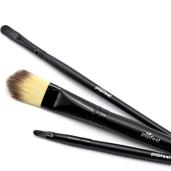 3ks Prirodzené Vlasy Farebné make-up Štetce Profesionálne Nadácie Powder Blush Eyeshadow Blending Brush Set Krása Ženy