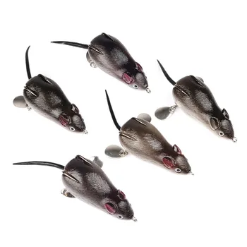 2pc Myš, Potkan Rybárske Lure Umelé Návnady Myši Sladkovodné Mäkké Návnady pre Basy Sladkovodné Mäkké Návnady Dual Háčiky Riešiť Príslušenstvo