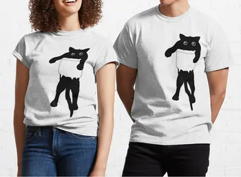 Hang loose black cat vrecku umenie pánske T-shirt Najvyššej Kvality bavlny tlače krátky rukáv mužov tričko bežné Teórie mens Tshirt