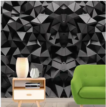 Moderné tapety pre obývacia izba 3d solid geometrické tapety black TV joj stene obývacej izby pozadí na stenu