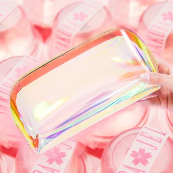 Domácnosti Transparentné Wash Bag s Zips Prenosné make-up Balík Vodotesný Úložný Vak