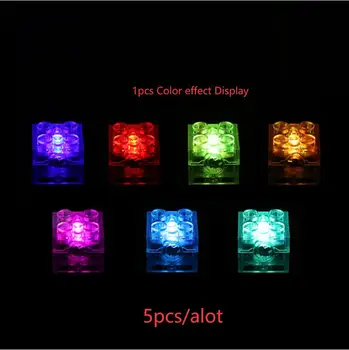 5 ks 2x2 dot LED Svetlo, Až Farebné Príslušenstvo Moc Klasické Murované Vzdelávania Light-Emitting Kompatibilné Všetkých Značiek Stavebné Bloky