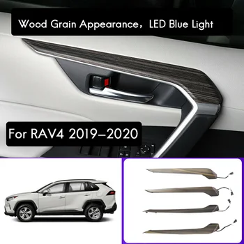 Pre Toyota RAV4 2019-2020 Auto LED Modrá Interiérové Dvere Opierkou Panel Svetlo Okolitého Lampa Bar Atmosféra Svetlo póry Dreva