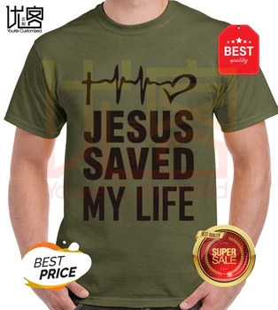 Ježiš Zachránil Môj Život T-Shirt Letné Tričká Mužov Fitness Ležérne Oblečenie Tričko