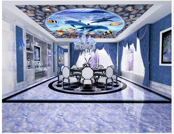 Prispôsobený 3d foto tapety 3d strop, nástenné maľby, tapety Krásne Radosť z Morských 3d stropné nástenné maľby stien interiéru spálne tapety