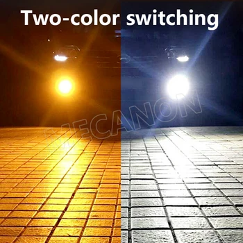 1 Pár Auto LED Dual Color 20W H1 H3 H7 H8 H9 H11 9005 HB3 9006 HB4 880 881 Predné Hmlové Svetlomety Biela+Žltá Auto Hmlové Svetlá Žiarovka 12V