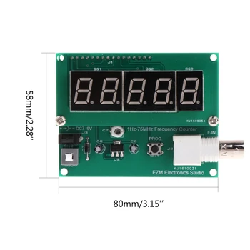 1Hz-75MHz Frequency Counter 7V-9V 50mA DIY Kit Cymometer Modul Tester Meter