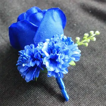 Kráľovská Modrá Najlepší muž Boutonniers ženícha Groomsman otec Corsage svadobné ruže kvet prom party dekorácie príslušenstvo