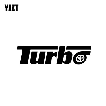 YJZT 15.7 CM*4CM Turbo Zábavné Vinyl Kotúča, Auto Nálepky Truck Okno Čierna/Strieborná C10-00833