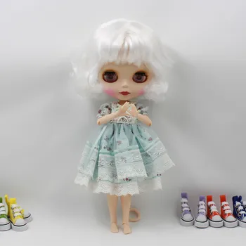ĽADOVÉ DBS Blyth bábika bjd hračka krátke biele vlasy spoj telo matný tvár 1/6 30 cm nahé bábika