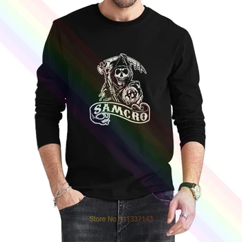 Synovia Anarchie Streetwear Logo T-Shirt 2021 Najnovšie Letné pánske Dlhý Rukáv Populárne Tees Tričko Topy Román Unisex