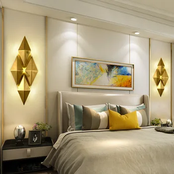 Post-modernej obývacej izby pozadí nástenné svietidlo jednoduché moderné svetlo luxusné tvorivé spálňa posteli dizajnér nástenné svietidlo