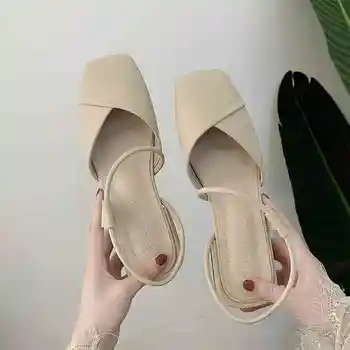 Nové módne Pohodlné dámske topánky na vysokom opätku sexy podpätky sandále dámske čerpadlá sandále Hrubo päty Non-slip sandále 2,5 cm B11-07