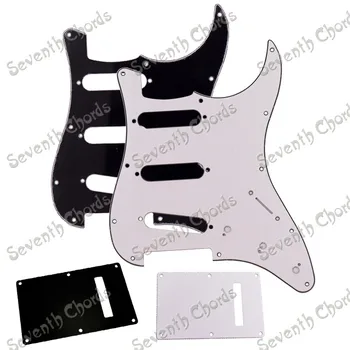 SSS 3 Vrstvou 11 Otvory pre Elektrické Gitary, Pickguard & 1 Ply Gitara Backplate Späť Doska pre FD ST Gitara - Bielej a Čiernej farbe pre vybrať