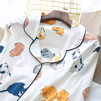 Japonský Štýl Jar Jeseň Dámy Pletené Bavlny Pyžamo Vyhovovali Roztomilý Dvoch-dielny Oblek Dlhým rukávom Nohavice Kawaii Domov Služby